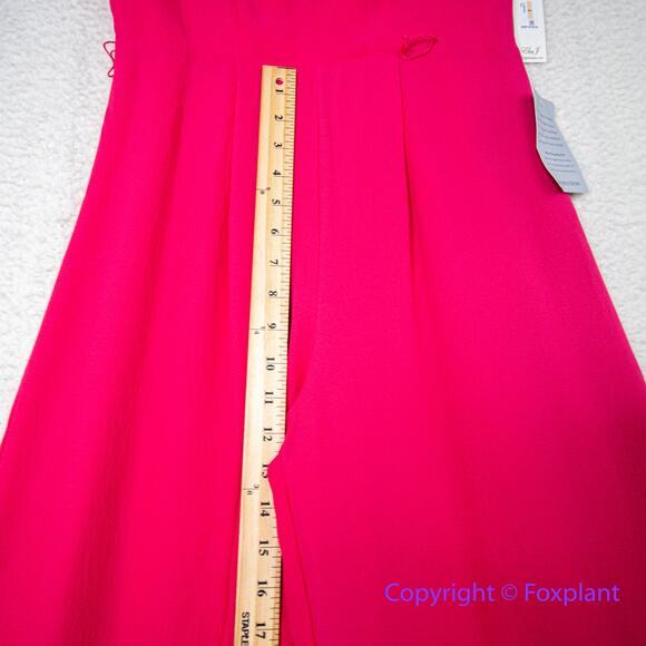 New!‎ Eliza J Short Sleeve V Neck CropJumpsuit Size 2 in Hot Pink - Picture 12 of 16